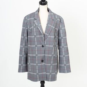 Plaid boyfriend blazer gray, black & red Diane Gilman DG2 1X